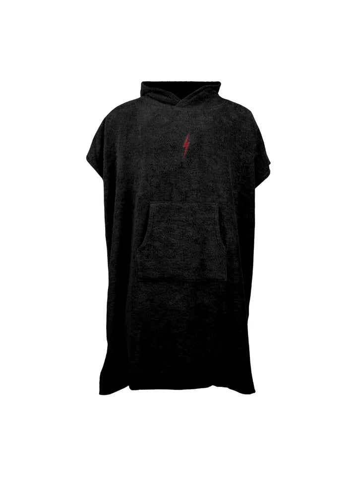 Lightning Bolt Poncho/Toalla con capucha - Black