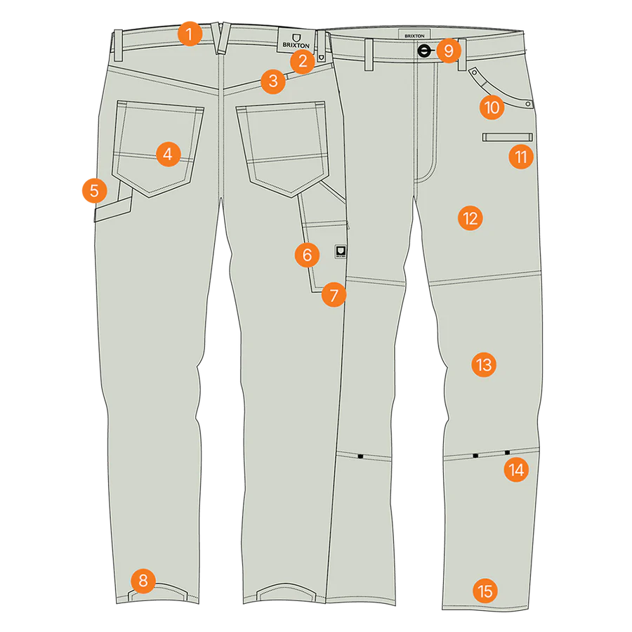 Brixton Pantalón Builders Carpenter Stretch Pant - Washed Black