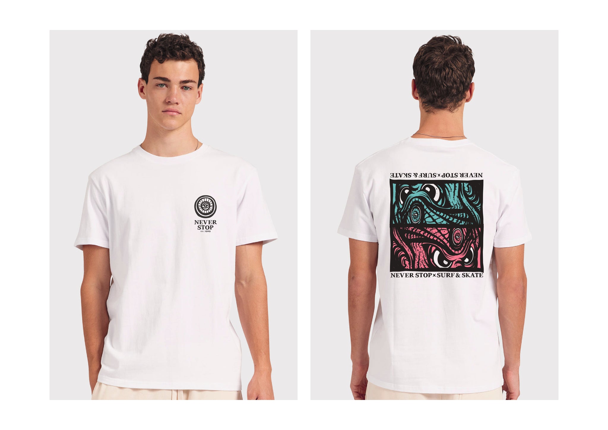 Never Stop Camiseta "1989 T-Shirt" - Blanco