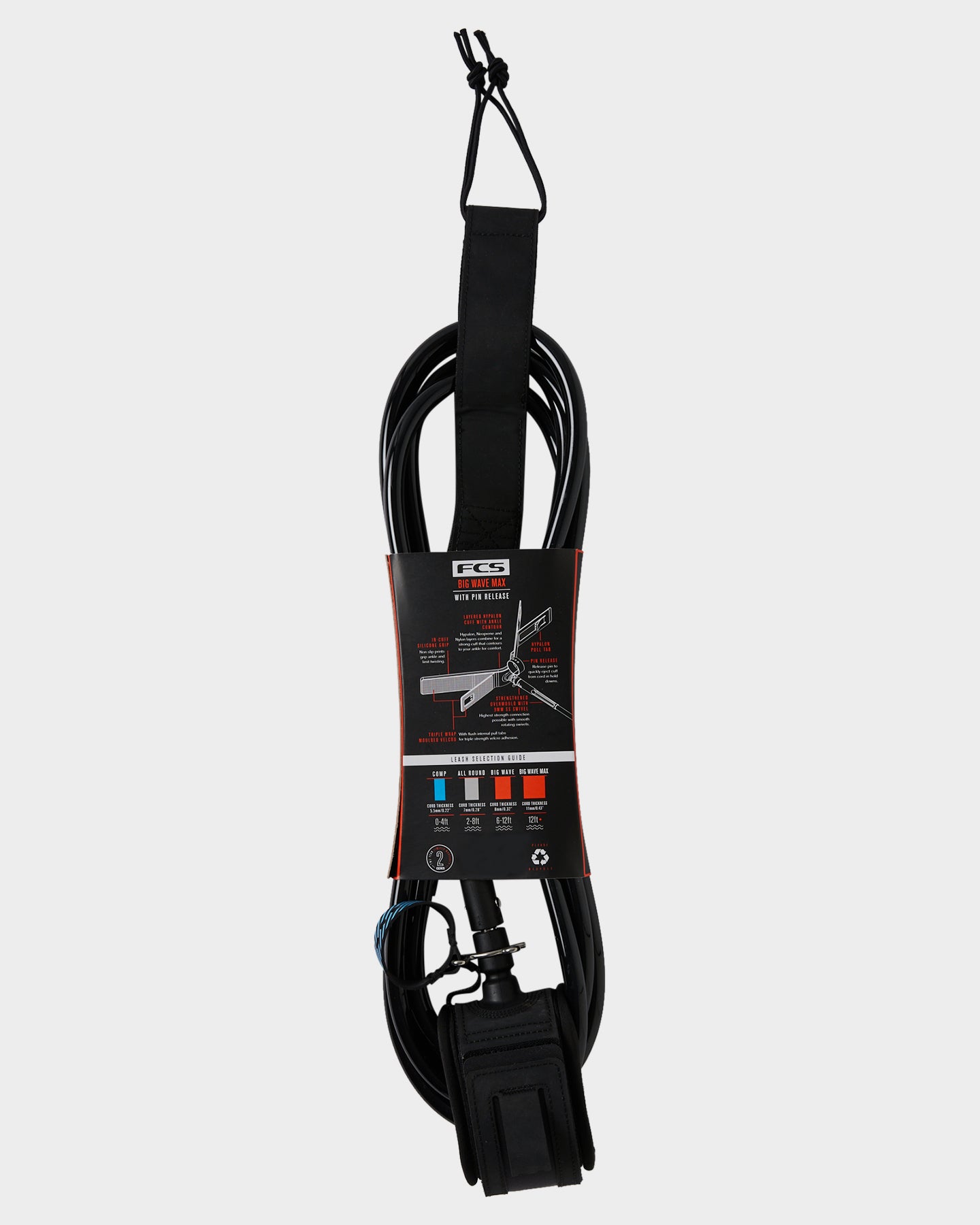 FCS 12" Leash Protect Max - Black