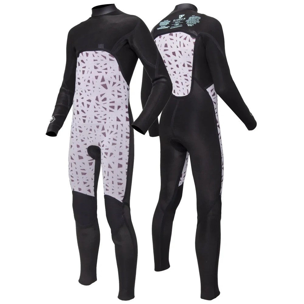 Vissla Neopreno Boys 7 Seas Bolt 4/3 Chest Zip Full Suit - GRY